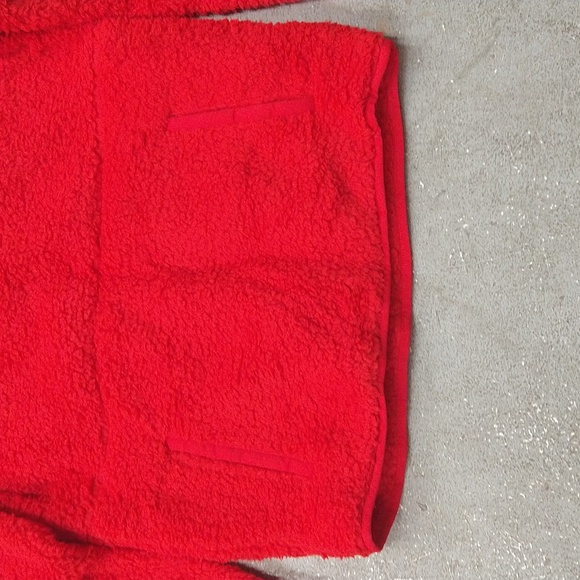 NEW! Men's Faux Shearling Matching Family Half Zip Pullover, Red - Picture 4 of 10